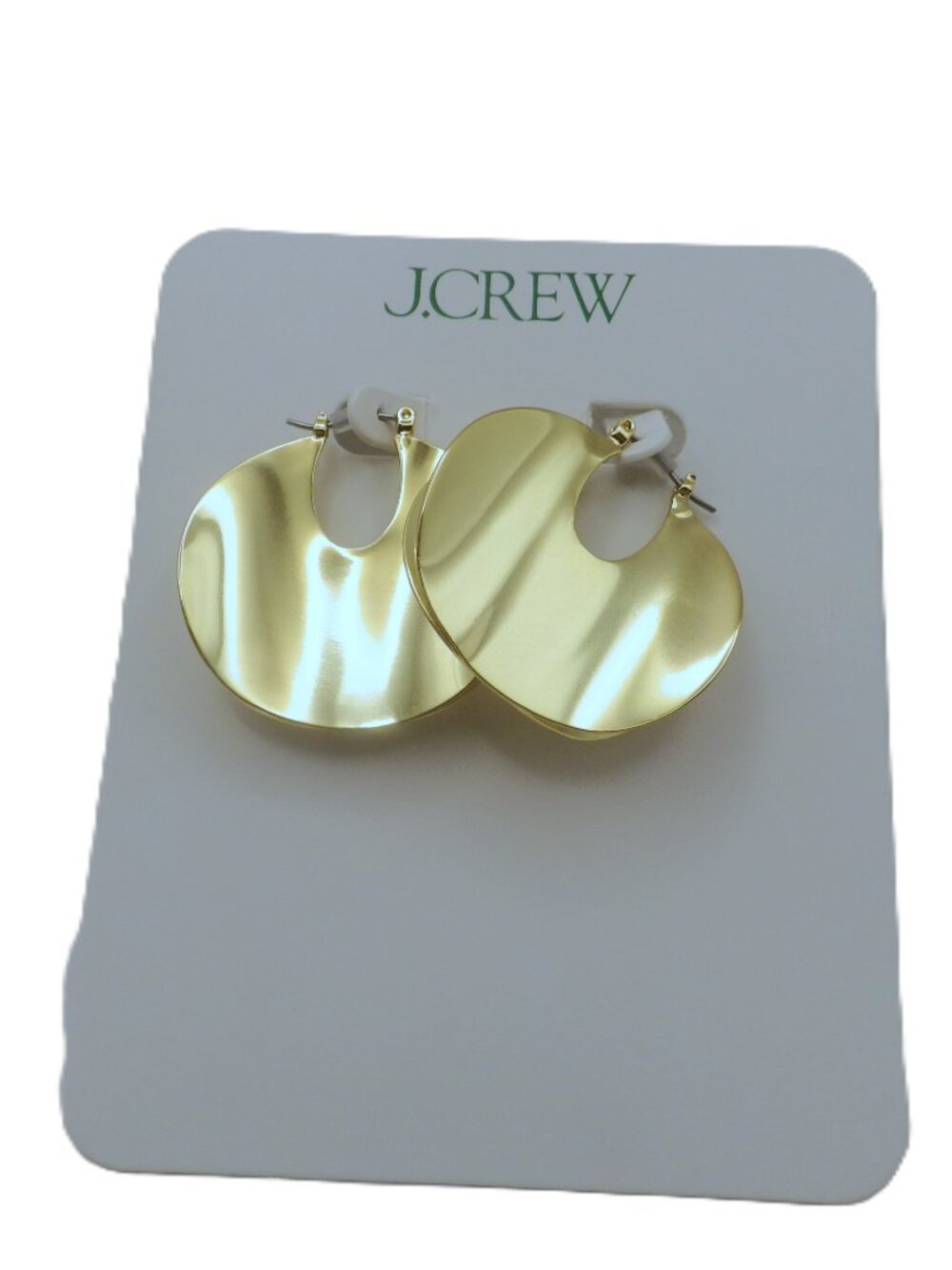 J. Crew Disc Hoop Earrings/ Gold Tone/ Unique shape